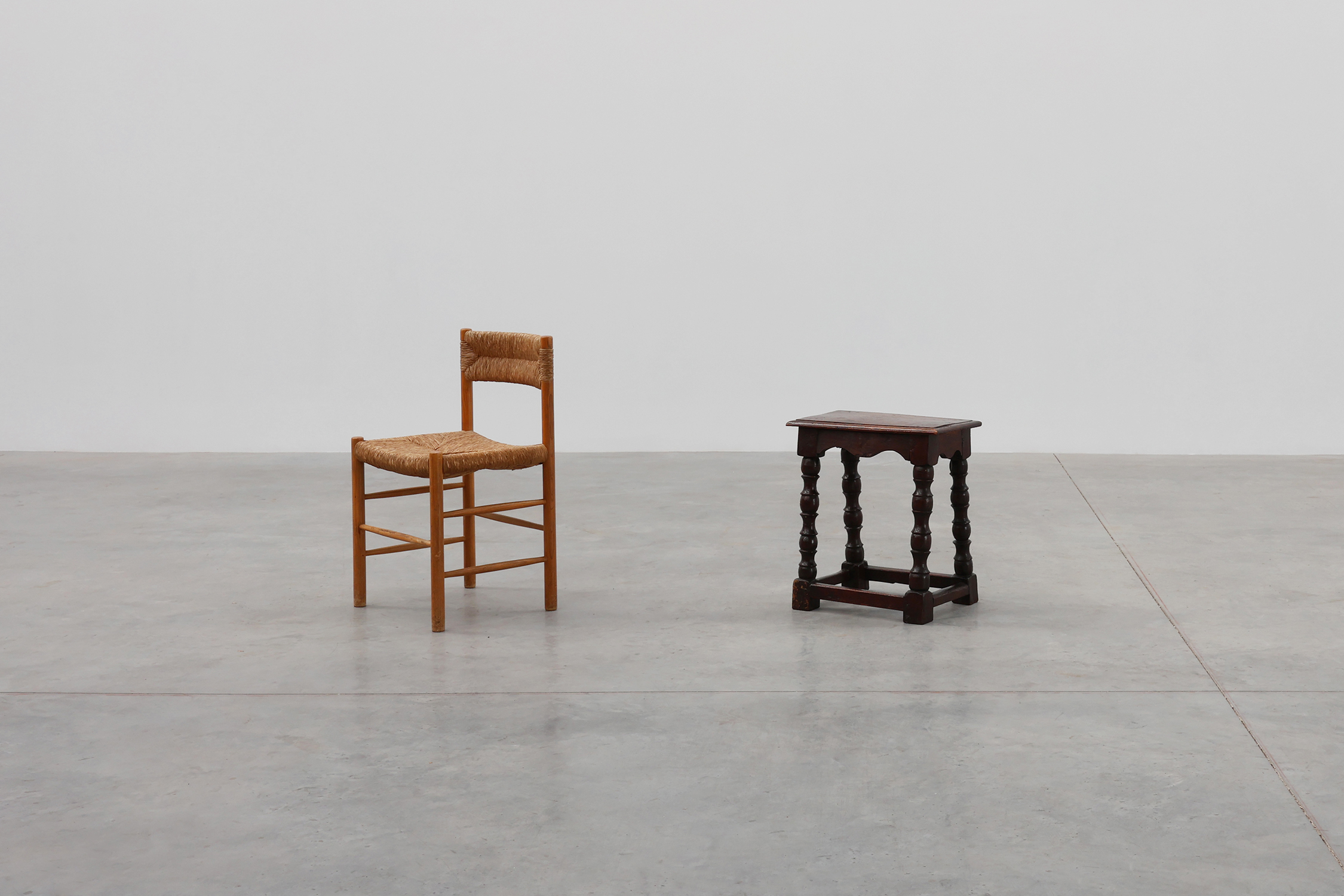 19th Century oak rectangular joint stool or table with turned legs, France ca. 1820thumbnail